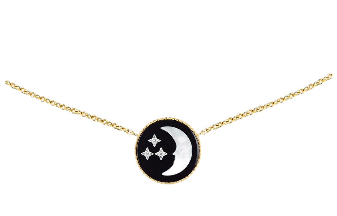 (Women) Dior 18K Gold Diamond Mother-of-Pearl Onyx Necklace Gold  Accessory JSAM95002-0000 圖 3