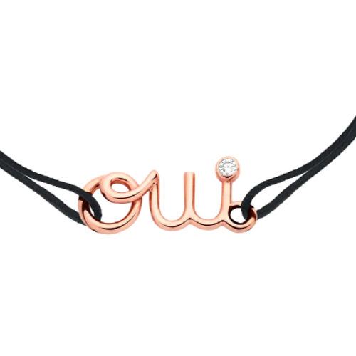 Shop (W) DIOR 18K玫瑰金字母裝飾手鏈女款 JOU195020 0000 U