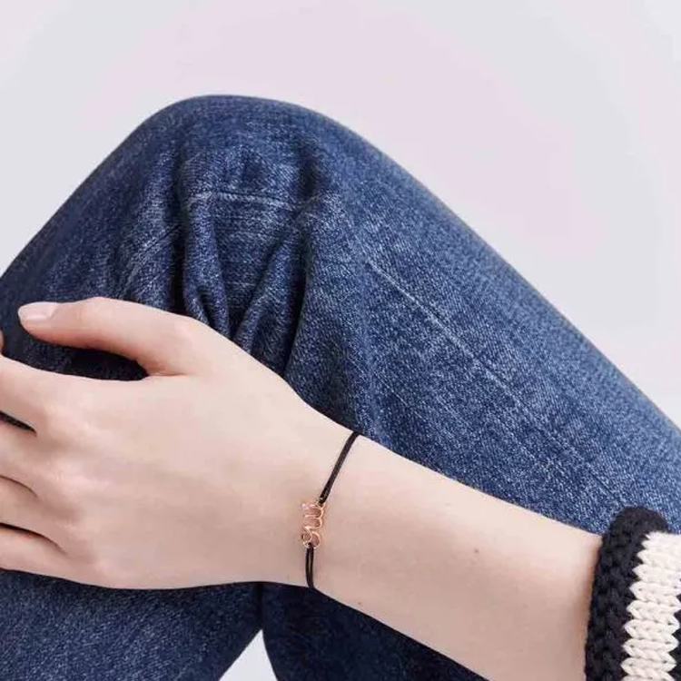 Purchase (W) DIOR 18K玫瑰金字母裝飾手鏈女款 JOU195020 0000 U