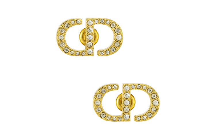(Women) DIOR 2023 Spring Alphabet Design Metal Faux Crystal Earrings. E1742PTCCY-D301 圖 3
