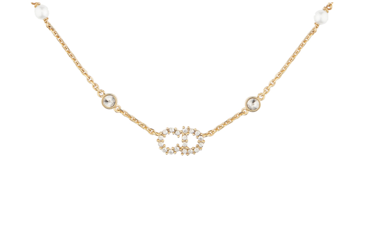 (Women) Dior 2025 Spring CD Necklace Women Gold Metal Crystal Resin Elegant N1033CDLCY-D301 圖 3