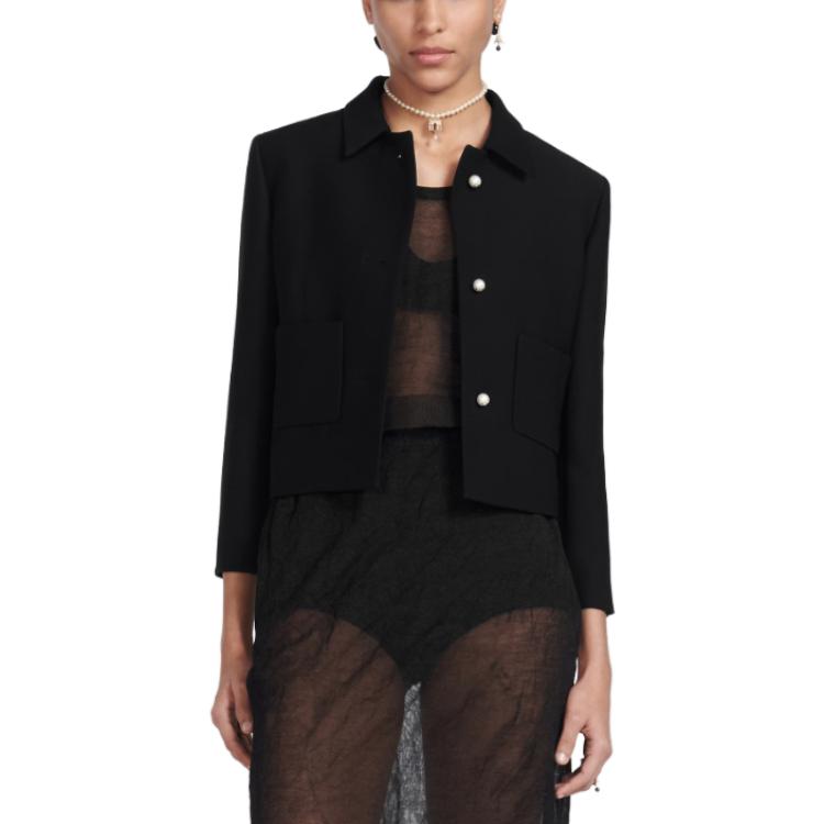 Shop (Women) DIOR 30 Montaigne  Wool Blend Single-Breasted Short Jacket Coat. 351V34A1166-X0200