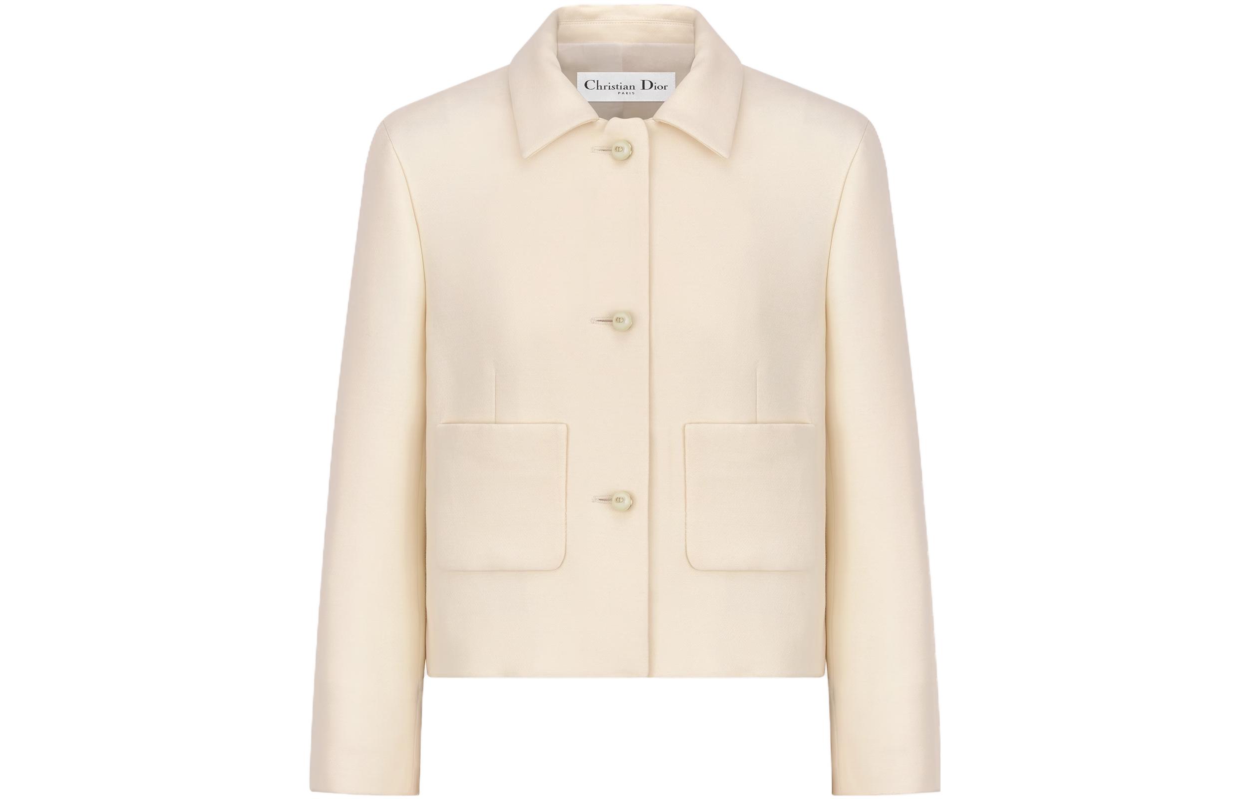Cheap (Women) DIOR 30 Montaigne  Wool Blend Single-Breasted Short Jacket Coat. 351V34A1166-X0200
