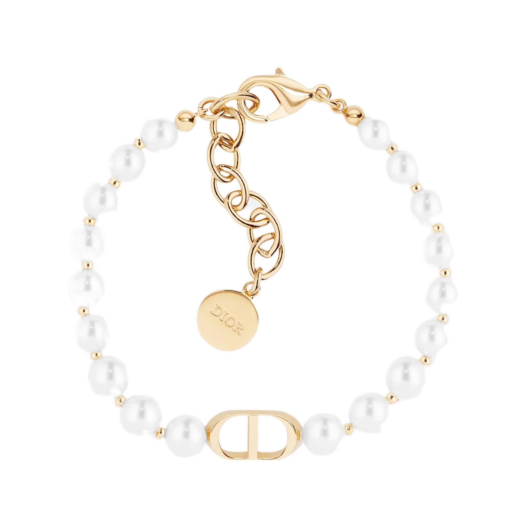 (Women) DIOR 30 Montaigne Beaded Resin Pearl Metal Bracelet White B1096MTGRS-D301 圖 2