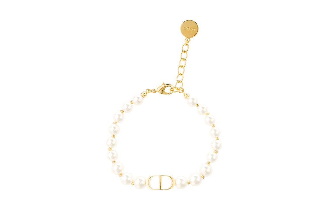 (Women) DIOR 30 Montaigne Beaded Resin Pearl Metal Bracelet White B1096MTGRS-D301 圖 3