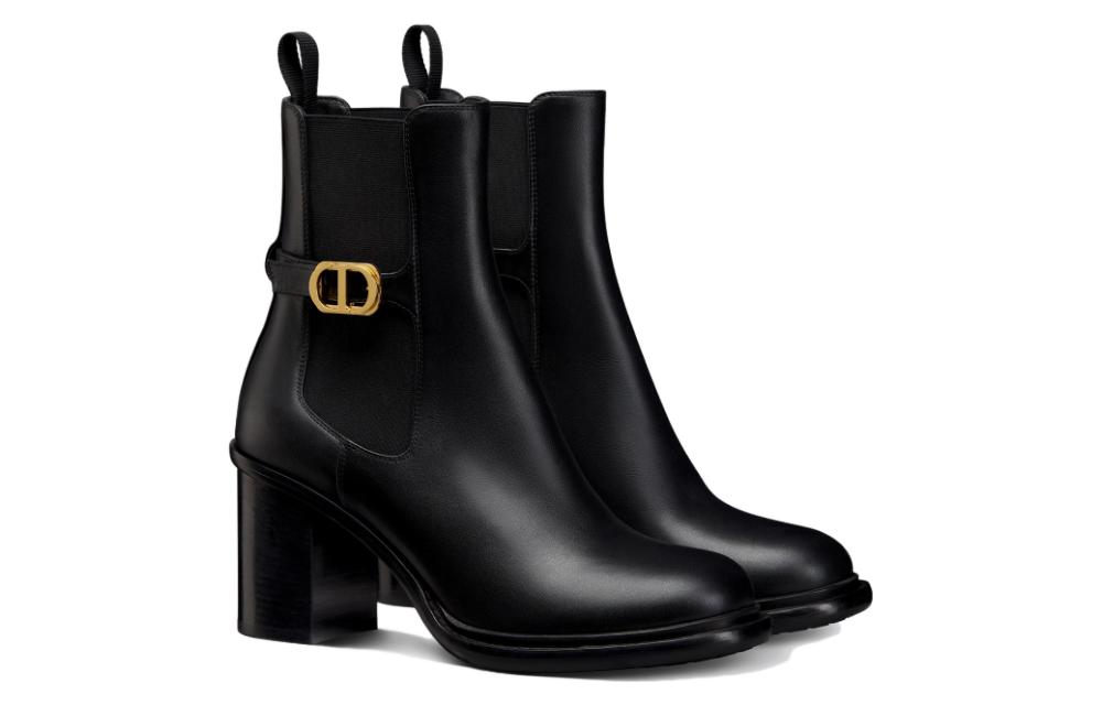 Order (W) Dior 30 Montaigne Leder-Stiefelette ''Schwarz Gold'' KCI950VSO_S900