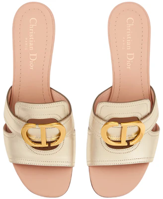 (W) Dior 30 Montaigne Sabot Talon Bloc Logo CD Cuir Doré KCQ270LNC_S52K Shop (W) Dior 30 Montaigne Sabot Talon Bloc Logo CD Cuir Doré KCQ270LNC_S52K