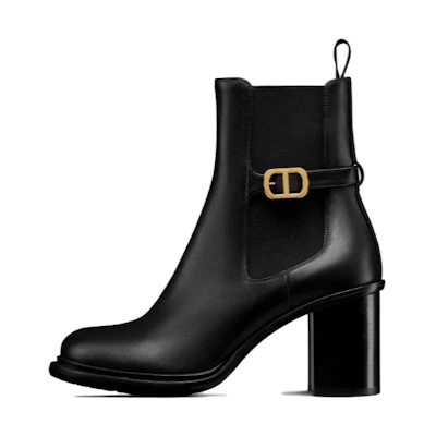 (W) Dior 30 Montaigne Calfskin Chelsea Boots 'Black'