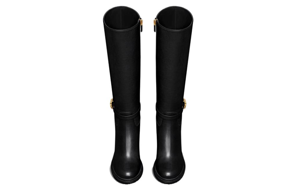 Lookbook DIOR迪奥 30 Montaigne 小牛皮 簡約時尚 高筒靴 7.5cm 女款 黑金