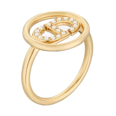 (Women) DIOR 30 Montaigne Classic CD Logo Metal Ring for Women - Gold. R1514WOMRS-D301