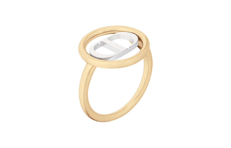 (Women) Dior 30 Montaigne Gold Women’s Ring with Metal CD Logo Accent R1514WOMMT-D327