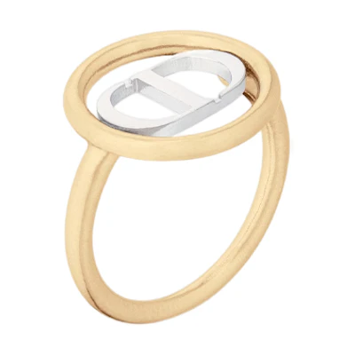 (Women) Dior 30 Montaigne Gold Women’s Ring with Metal CD Logo Accent R1514WOMMT-D327