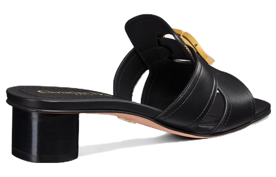 Shop (Women) Dior 30 Montaigne Leather Slide 'Black' KCQ883VEA_S900