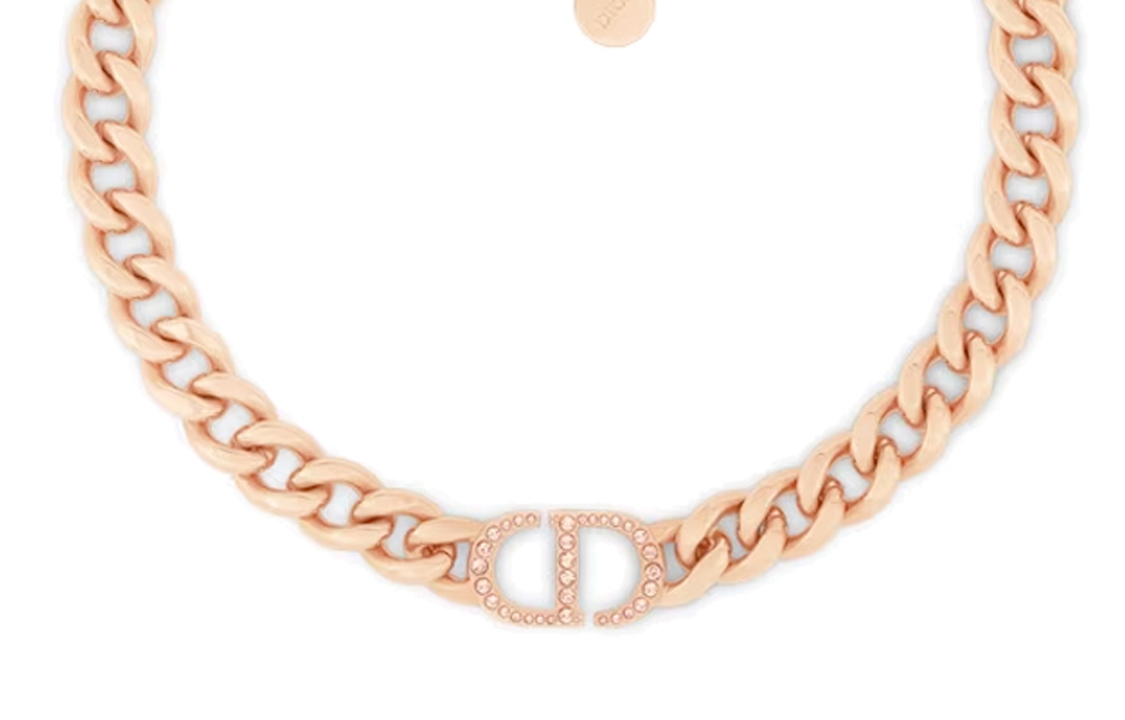(Women) DIOR 30 Montaigne Logo Pendant Necklace in Rose Gold with Crystals for Women. N1713MTGCYD12P 圖 2