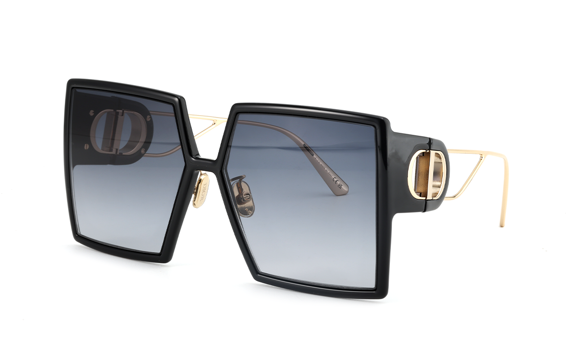 (Women) DIOR 30 Montaigne Oversized Square Frame Black Sunglasses 30MTSUR-12A1