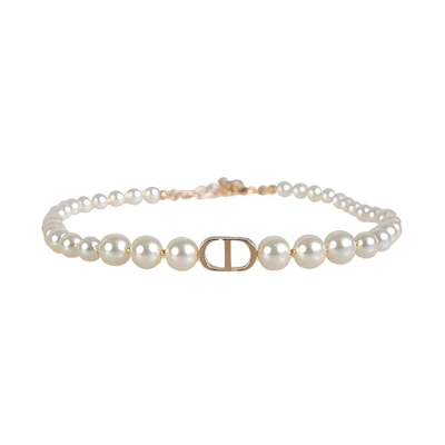 (Women) Dior 30 Montaigne Pearl Resin Gold Necklace N1116MTGRS-D301
