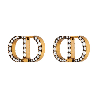 (Women) Dior 30 Montaigne Vintage Earrings Gold/Black. E1526MTGCY-D908
