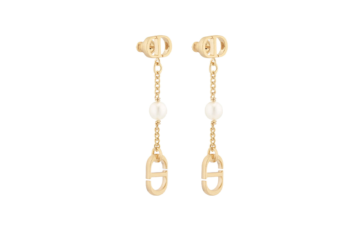 (Women) DIOR 3D Logo Metal Earrings for Women - Gold. E3089WOMMT 圖 3