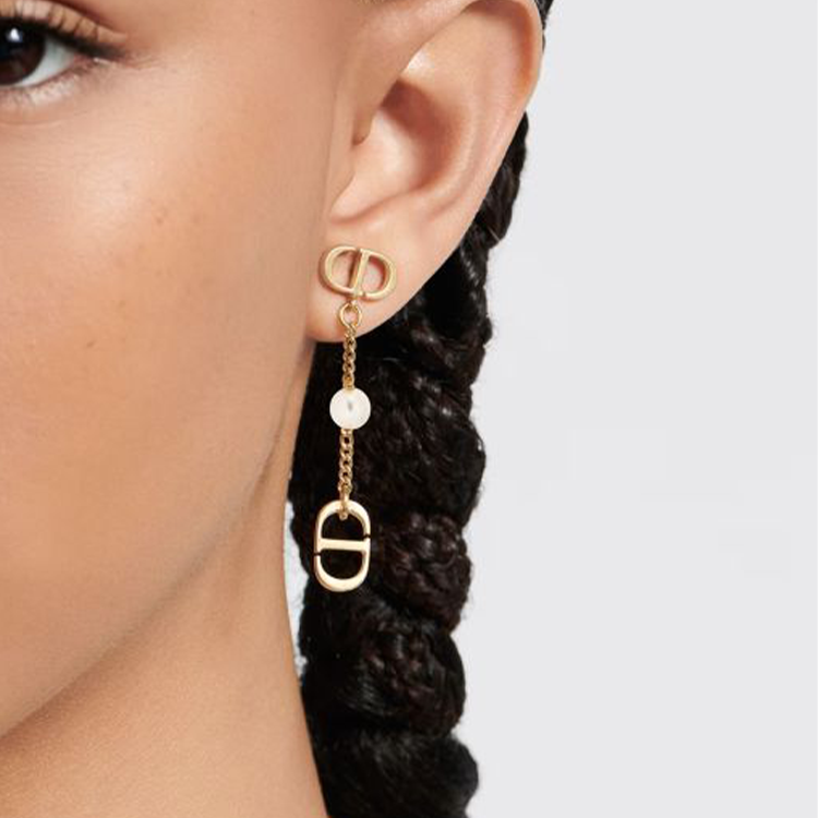 (Women) DIOR 3D Logo Metal Earrings for Women - Gold. E3089WOMMT 圖 5