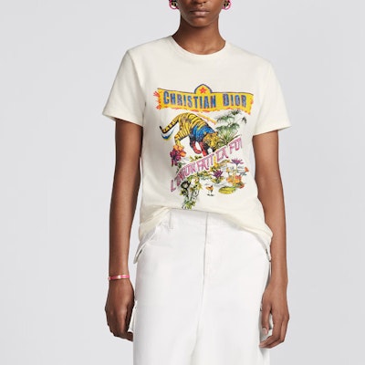 (W) DIOR Baju-T Logo Huruf Cetakan Haiwan Putih SS23 343T06TG504-X0829 Lookbook (W) DIOR Baju-T Logo Huruf Cetakan Haiwan Putih SS23 343T06TG504-X0829