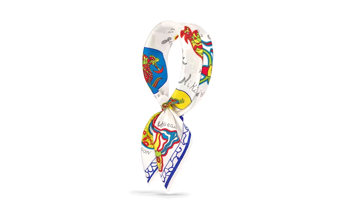 (Women) DIOR  Bio Print Silk Scarf - White 41CNY070I628C086 圖 4