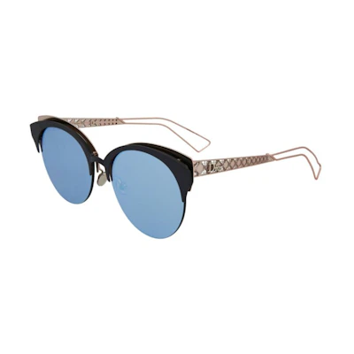 (Women) DIOR Black Acetate Metal Browline Sunglasses with Logo Detail 10795150