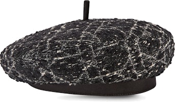 (Women) DIOR Black Beret with Pattern Design in Cotton, Acrylic, and Polyamide. 42BTC910A129C920 (Women) DIOR Black Beret with Pattern Design in Cotton, Acrylic, and Polyamide. 42BTC910A129C920