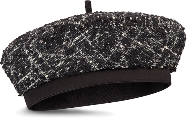 (Women) DIOR Black Beret with Pattern Design in Cotton, Acrylic, and Polyamide. 42BTC910A129C920 Lookbook (Women) DIOR Black Beret with Pattern Design in Cotton, Acrylic, and Polyamide. 42BTC910A129C920