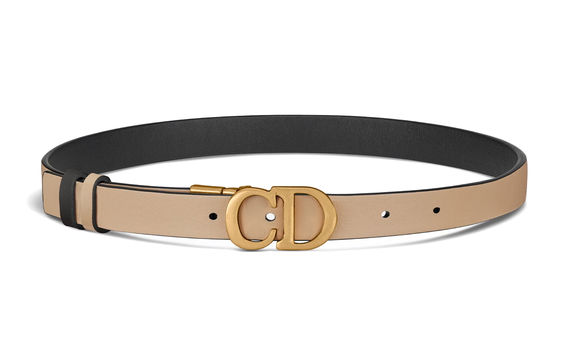 Shop (W) DIOR ブラック カーフスキン ベルト ロゴバックル付き - 幅2cm. B0335CWGA_M220