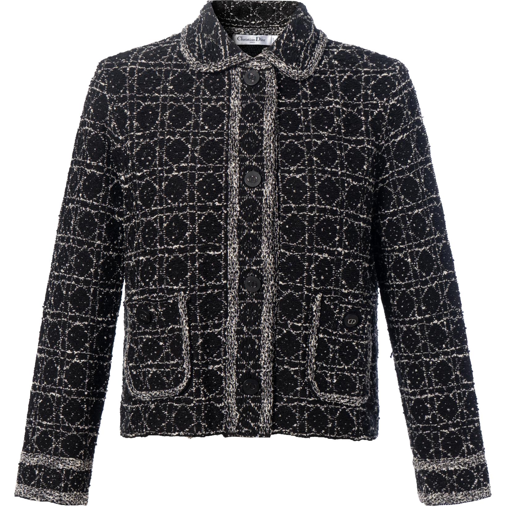 Buy (W) DIOR 黑色棉混纺菱格纹夹克 SS24 424V53AM752-X9101