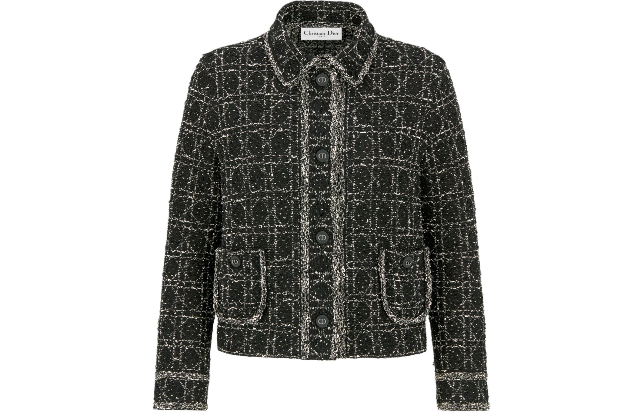 Order (W) DIOR 黑色棉混纺菱格纹夹克 SS24 424V53AM752-X9101