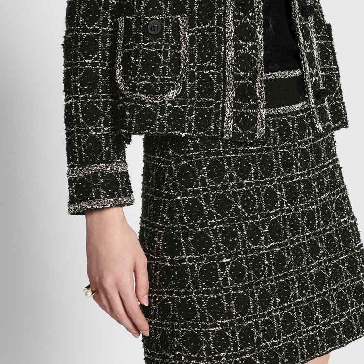 Details for (W) DIOR 黑色棉混纺菱格纹夹克 SS24 424V53AM752-X9101