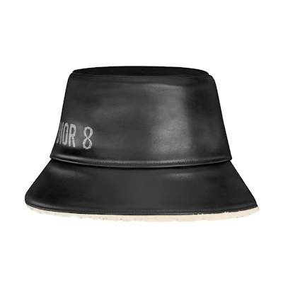 (Women) DIOR Black Fisherman Hat with Solid Color Logo Design. 41TDL923A701