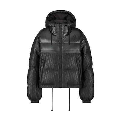 (Women) DIOR Black Hoodie Puffer Jacket with Logo Print and Zip. 147C21A2762-X9000