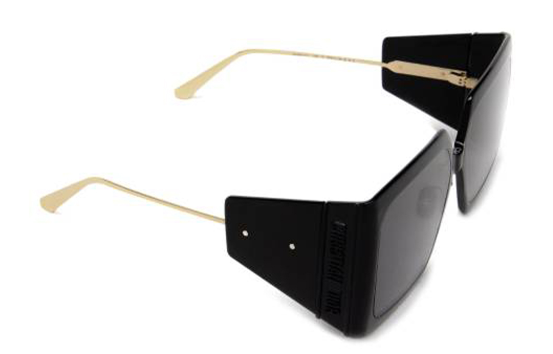 (Women) Dior  Black Irregular Alloy Frame Sunglasses DIORSOLARS1U10A0 圖 3
