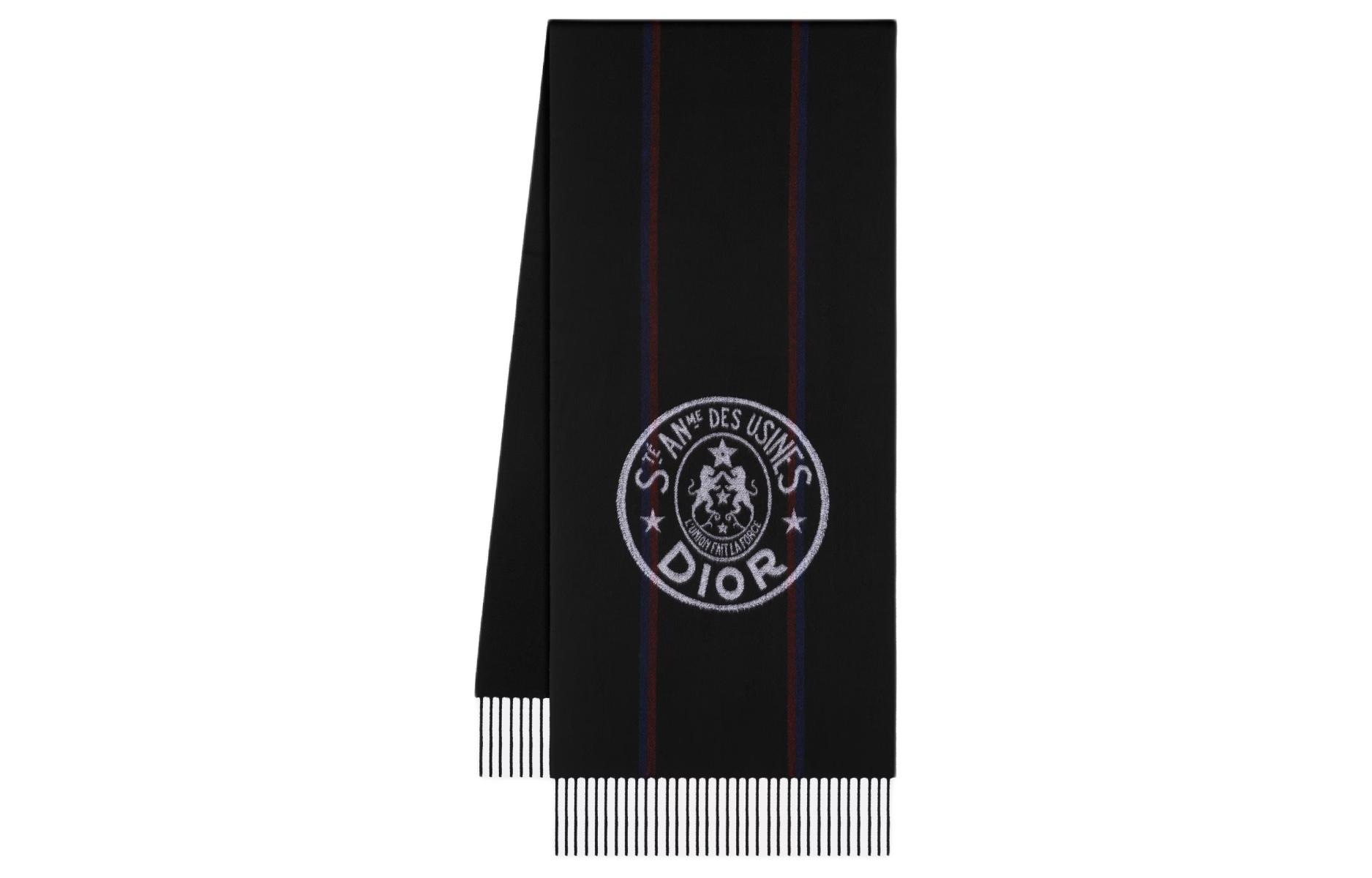 (Women) DIOR  Black Knit Scarf with Patterned Stripe Design. 34UFO200I151_C900 圖 3