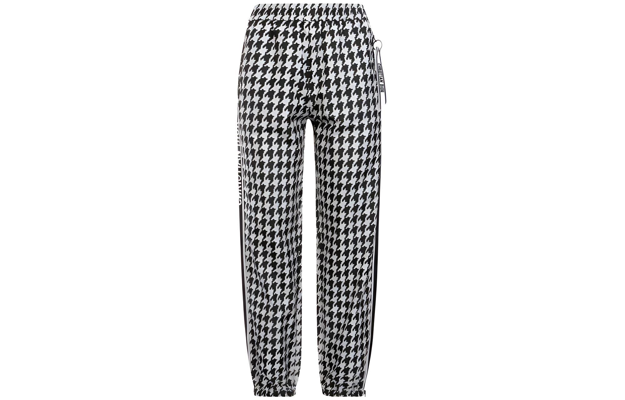 (Women) DIOR  Black Printed Mid-Waist Slim Fit Jogger Pants 217P43A28659330