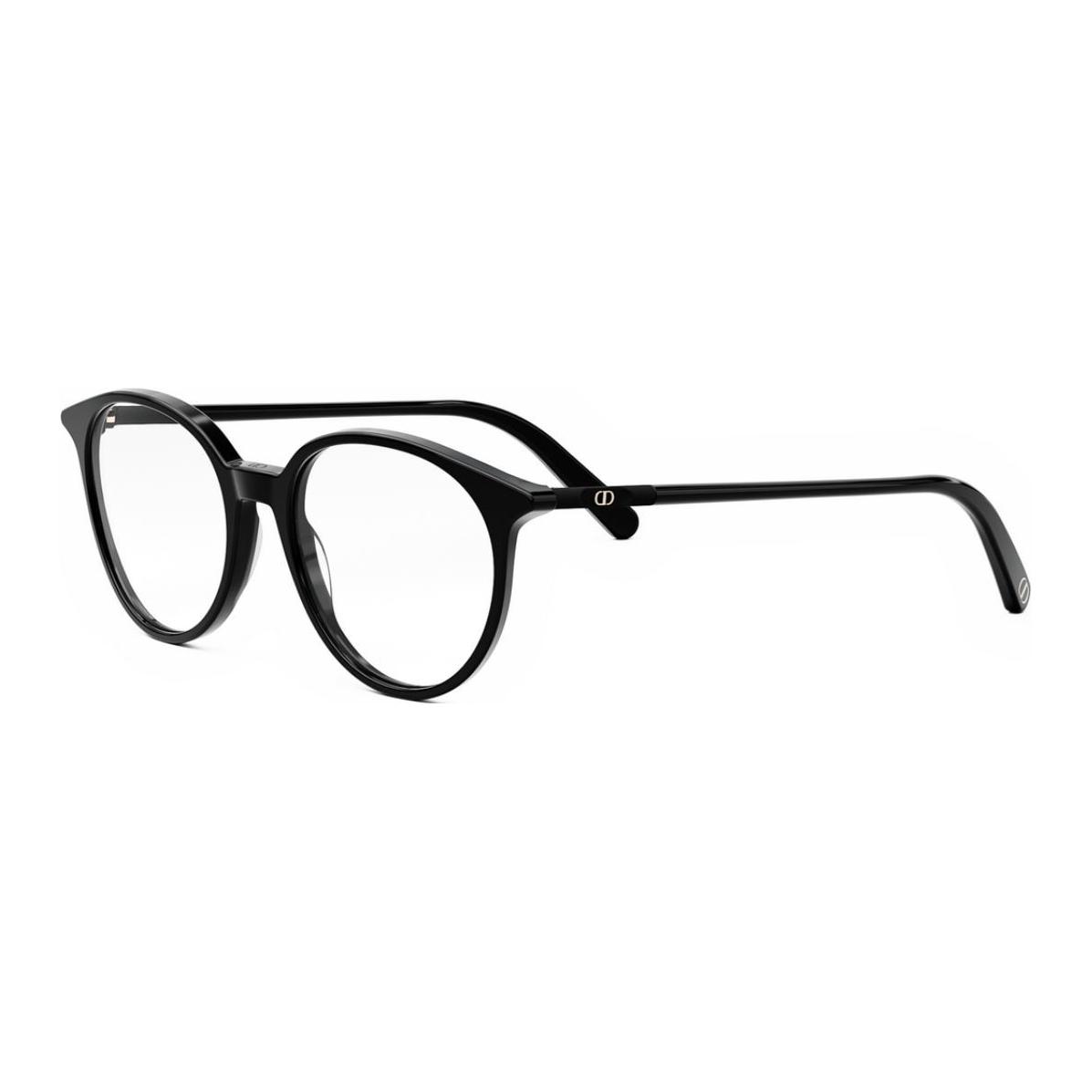 (Women) DIOR  Black Round Optical Glasses with Logo Temples Acetate Frame. MINICDOR5I1100