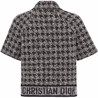 Lookbook (Women) DIOR Black Short-Sleeve Cropped Jacket with Houndstooth Pattern. 424V13AM753-X9330