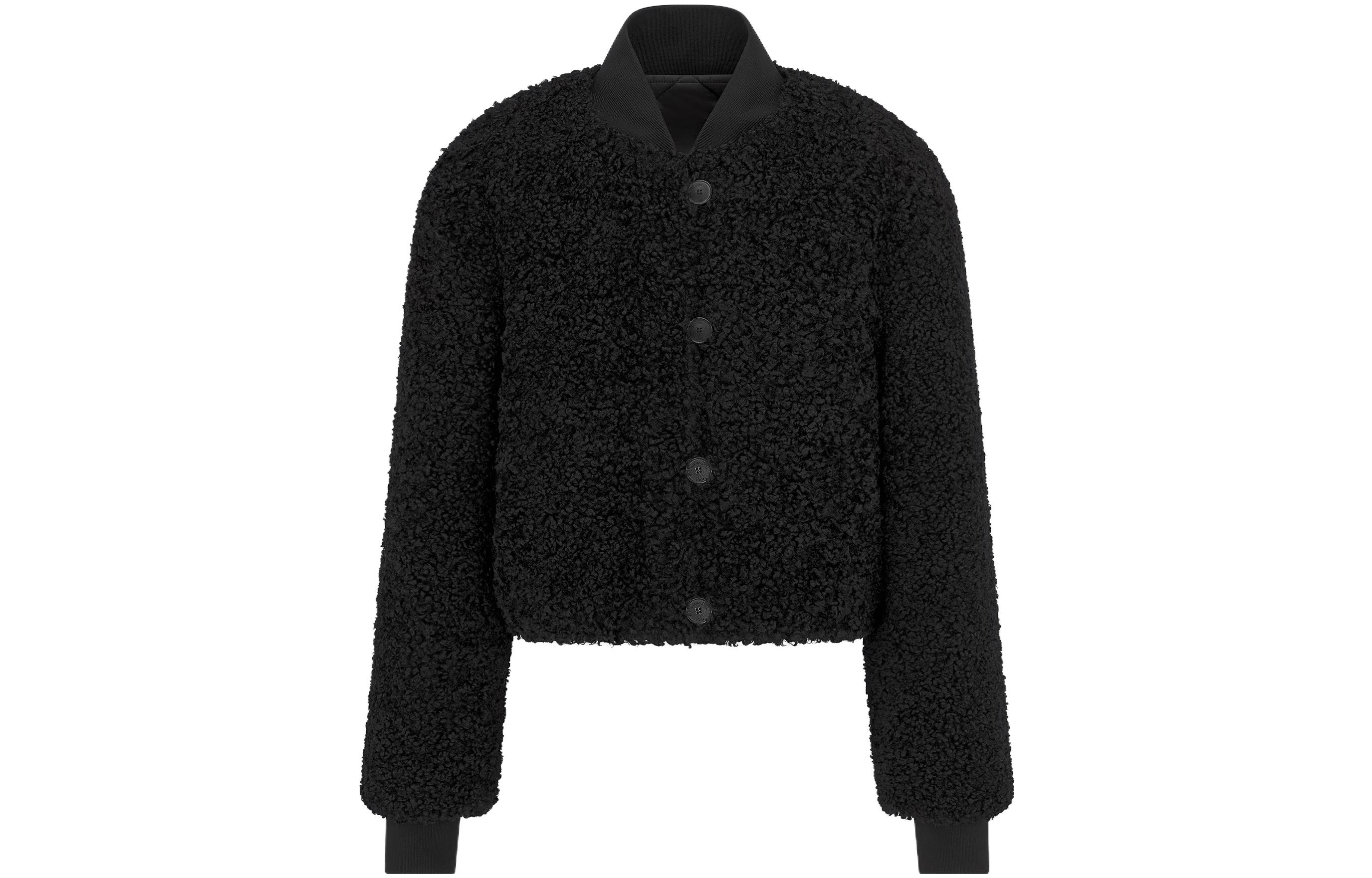 (Women) DIOR  Black Solid Color Reversible Long-Sleeve Jacket 357C45A1502-X9000