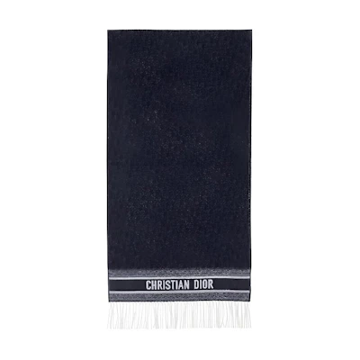 (Women) Dior Blue Knit Scarf with Warm Printed Design. 25CDO309I093_C540