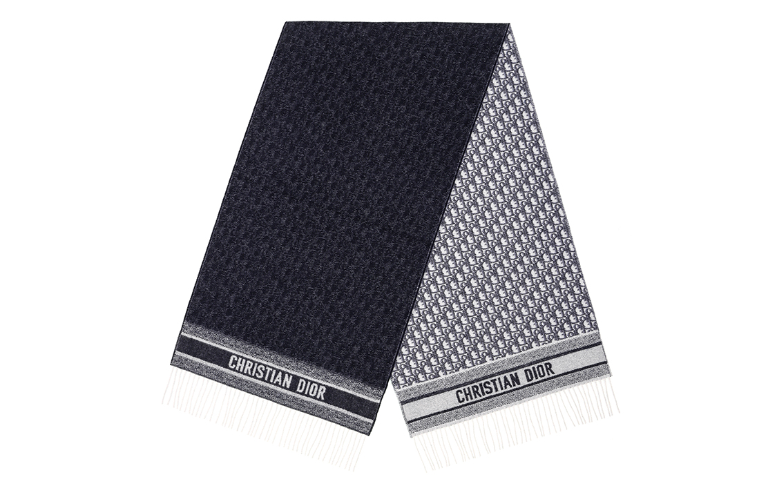 (Women) Dior  Blue Knit Scarf with Warm Printed Design. 25CDO309I093_C540 圖 3