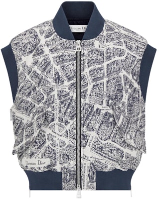 (W) ディオール ブルースリーブレスベスト オールオーバープリント&ジッパー付き 427G19A2780X-1850 Order (W) ディオール ブルースリーブレスベスト オールオーバープリント&ジッパー付き 427G19A2780X-1850