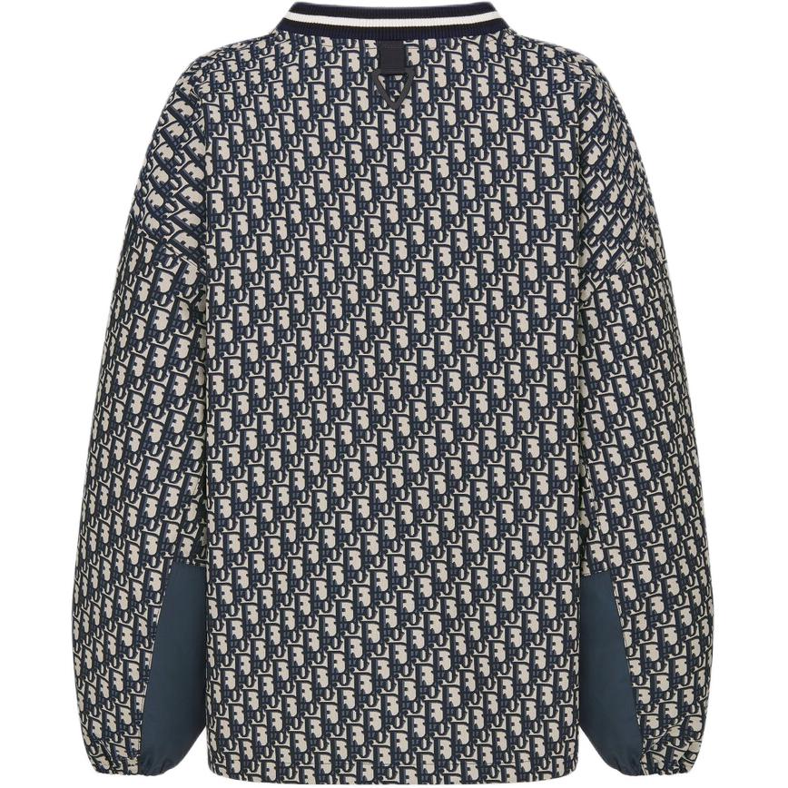 (Women) DIOR  Blue V-Neck Long-Sleeve Oversized Zip-Up Jacket 447C50A2970-X5803 圖 3