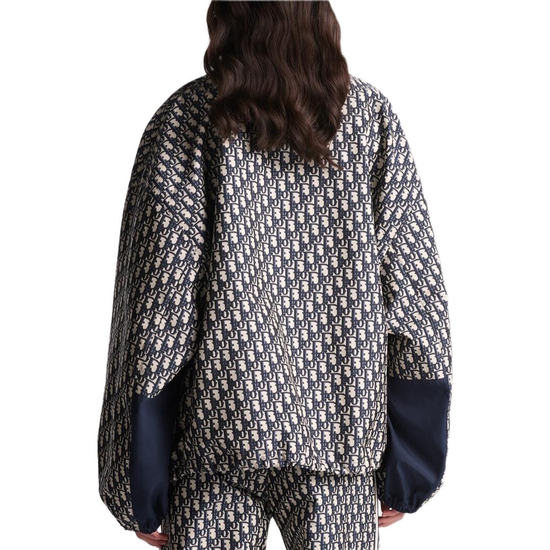 (Women) DIOR  Blue V-Neck Long-Sleeve Oversized Zip-Up Jacket 447C50A2970-X5803 圖 5