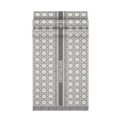 (Women) DIOR Cashmere Scarf - Stylish Minimalist Alphabet Pattern Design 31CAN205I005_C812