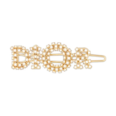 (Women) Dior Classic Logo Embellished Hair Clip Gold. V1081WOMCYD03S