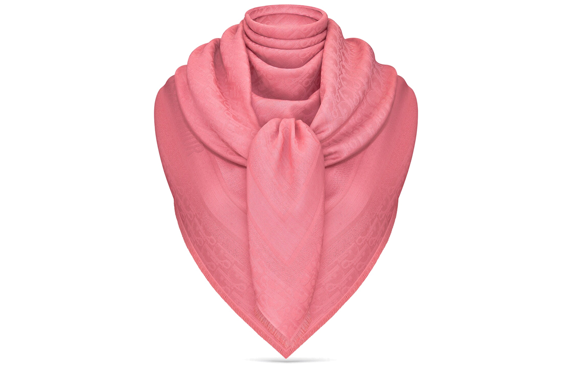 Lookbook (W) 디올 클래식 오블리크 패턴 핑크 워밍 숄. 25DOB140I160-C410