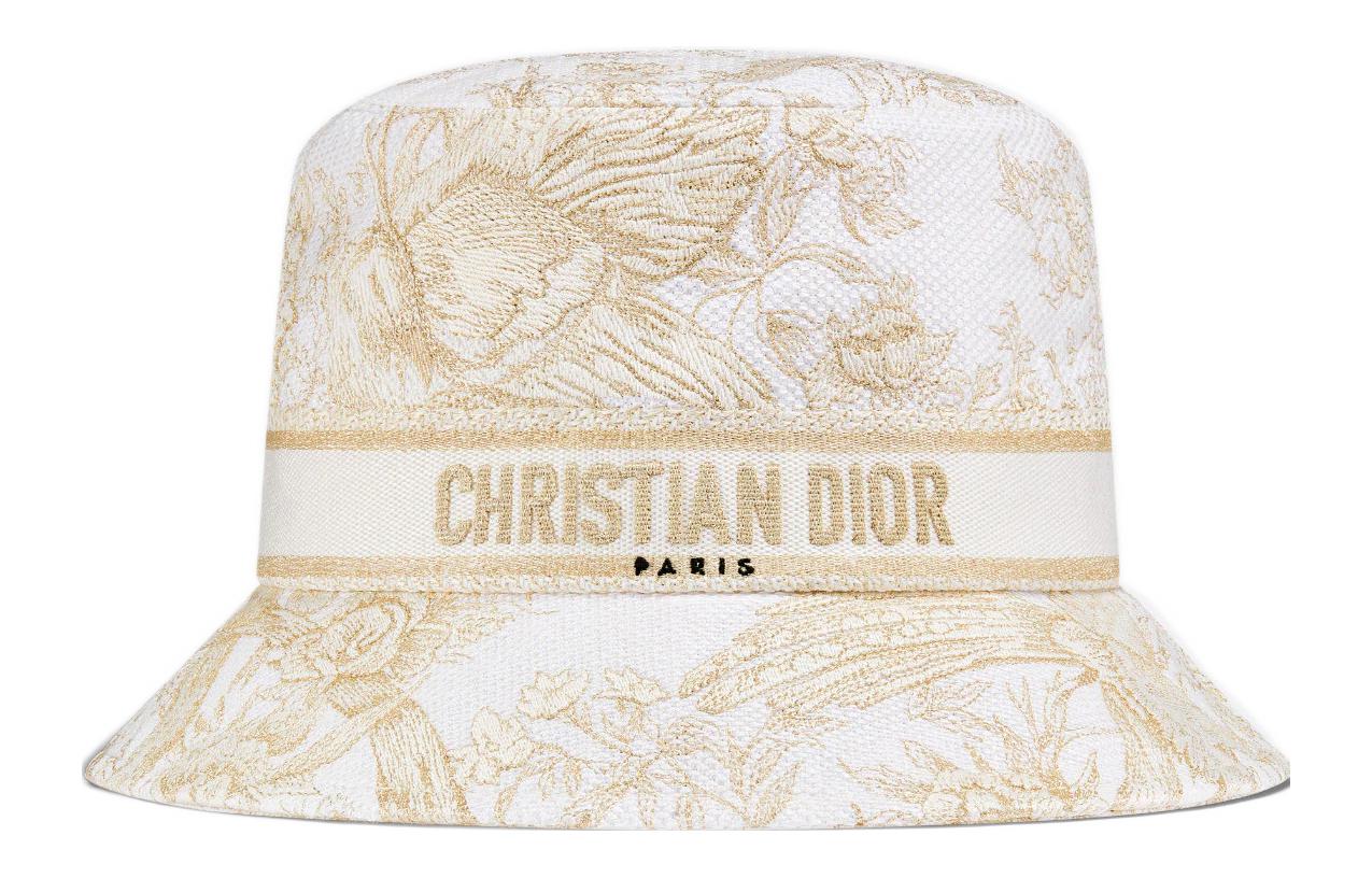 (Women) DIOR  Cotton Bucket Hat with Embroidered Logo - Casual & Stylish. 31JAR923X133_CO90