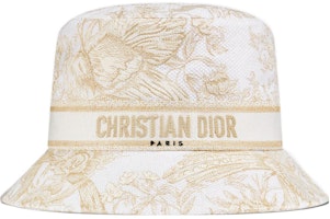 (Women) DIOR Cotton Bucket Hat with Embroidered Logo - Casual & Stylish. 31JAR923X133_CO90 (Women) DIOR Cotton Bucket Hat with Embroidered Logo - Casual & Stylish. 31JAR923X133_CO90